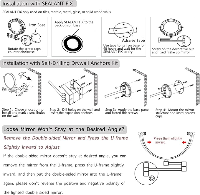 Wall Mounted Lighted Makeup Mirror with Magnification 5X, Rechargeable Magnifying Shaving Cosmetic Mirror with Extendable Swing Arm for Bathroom, Touch Stepless Dimming, Chrome