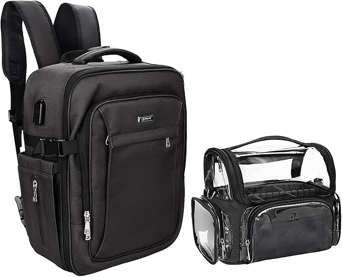 Relavel Professional Makeup Bag Makeup Backpack and Cosmetic Bag, Durable Waterproof Material with Shoulder Straps and Adjustable Dividers, Professional Makeup Artist Organizer