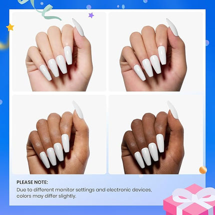Beetles 3Pcs 15ml White Gel Nail Polish and No Wipe Gel Top Coat & Base Coat Set, Soak Off UV Lamp and Long Lasting Glossy Top Coat French Manicure Art Design Kit