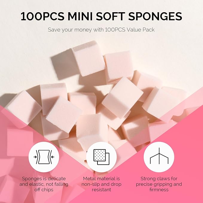 MelodySusie Soft Sponges for Ombre, Art With Grabbing Pen, Blooming Nails, Gradient, Manicure Tools, Professional Accessories Supplies for Home and Salon Use