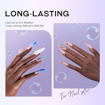 Glamonade Nail Rhinestone Solid Glue: 30g Super Strong Gel for Nail Gems Charms No Wipe Clear Gel for 3D Nail Art DIY Nail Designs Nail Tech Must Supplies