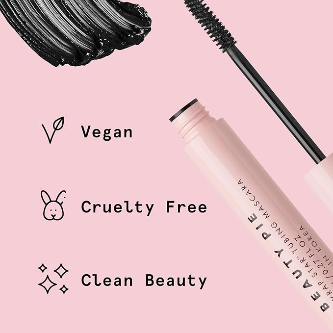 Beauty Pie Wrap Star Tubing Mascara, 0.27 fl oz – Classic Black, Smudge‑Proof, Flake‑Proof Lengthening & Curling with Glossy Finish, Sensitive‑Eye Safe