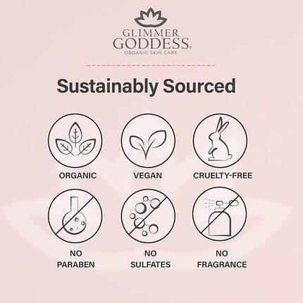 GLIMMER GODDESS Organic Whipped Body Butter for Women - Moisturizer Cream with Shea & Cocoa Butter, Almonds & Coconut Oil - Coconut Vanilla, 8oz