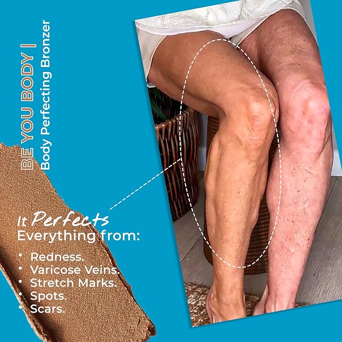 BE YOU BODY | Body Leg Perfecting Bronzer | Instant Healthy Waterproof Wash Off Radiant, Sun Free Natural Looking Transfer & Sweat Resistant Glowing Tan | No Orange Skin, No Stink, No Streak.