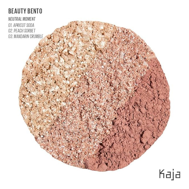 Kaja Beauty Bento Collection - Bouncy Eyeshadow Trio | 16 Peach Madeline | Nude Peach Tone | Vegan, Cruelty free