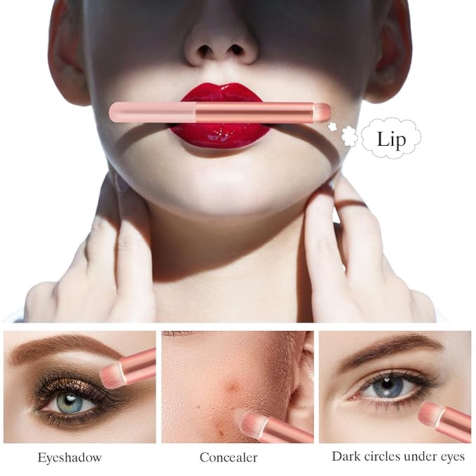 Lip Brush Lip Smudge Brushes Lipstick Brush with Tubes 3PCS Lip Gloss Applicator Wands Lip Brushes Multi-purpose Lip Makeup Brush Eyeshadow Brush Concealer Brush Lip Gloss Wands Applicator Tool Kits