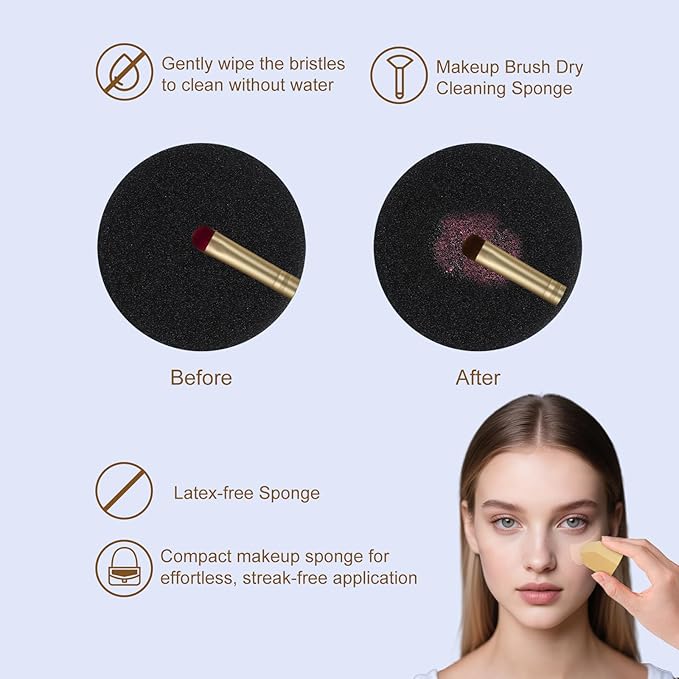 14 Pcs Makeup Brush Set, Cosmetic Brushes for Foundation, Concealer, Eyeshadow, Blush, Powder & Contouring, Professional Beauty Makeup Tools for Women & Beginners(Mint Green)