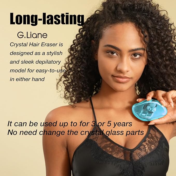 Crystal Hair Eraser,Upgraded Painless Crystal Hair Remover,Effective Nano Glass Hair Removal Device and Skin Exfoliation,Body Epilator for Women and Men(Aqua)