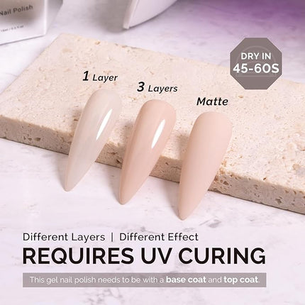 MelodySusie 15ML Nude Gel Nail Polish,Nails Soak Off UV LED Nude Pink Gel Polish Gift for Women Nail Art Manicure Salon DIY Nail Design Decoration at Home-A2403