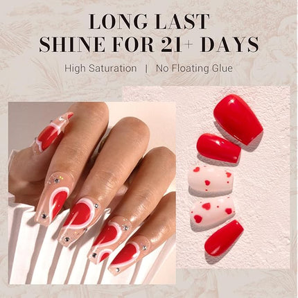 MelodySusie Light Red Gel Nail Polish, 0.5 fl oz Soak Off UV LED Bright Red Gel Polish Gift for Women Nail Art Manicure Salon DIY Nail Design Decoration at Home-068-A2805