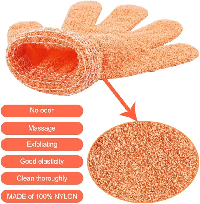 16 pcs Exfoliating Shower Gloves,Double Sided Exfoliating Bath Gloves Deep Clean Dead Skin for Spa Massage Beauty Skin Shower Body Scrubber Bathing Accessories.