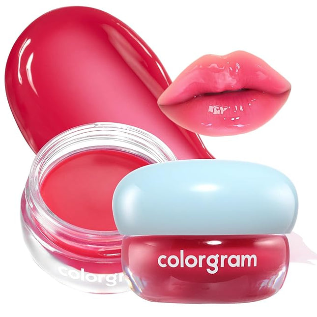 COLORGRAM TINTIN DORY LIP JAM 06 CHERRY JAM | Pudding Pot Lip Blush | Tinted Lip Jam, Hydrating & Plumping Lip Gloss with Lightweight, Non-Sticky Formula | Clear Radiance & Semi-Transparent Color
