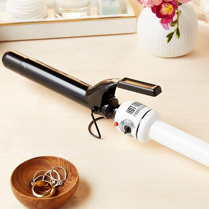 HOT TOOLS Pro Artist Nano Ceramic Curling Iron/Wand | For Smooth, Shiny Hair (1” in) Black/White