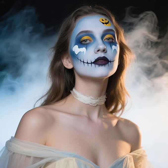 Spooktacular Creations Halloween Face Body Paint Lipstick for Adult, Clown SFX Foundation Cream Makeup for Sports Festival or Stage Makeup Cosplay Party Dress Up (0.13 Oz, Blue)