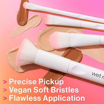 wet n wild Kabuki Brush, Flat Top for All Formulas, Densely-Packed Synthetic Bristles, Ergonomic Handle for Comfortable Control