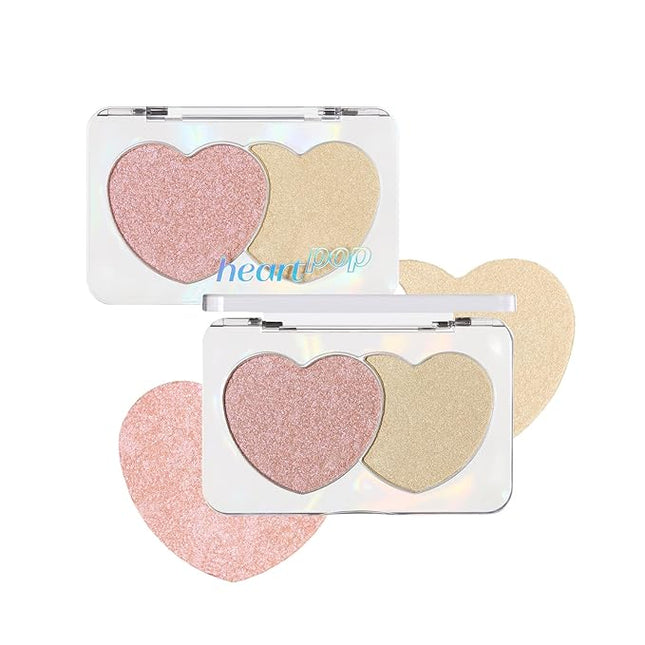 ETUDE Heart Pop Duo Blush, Soft Glow Cheek Colors, Natural Highlight & Glossy Finish, Lightweight Dual-Tone Formula, Korean Makeup Artist Collab, Compact 0.2 oz – Enviflash