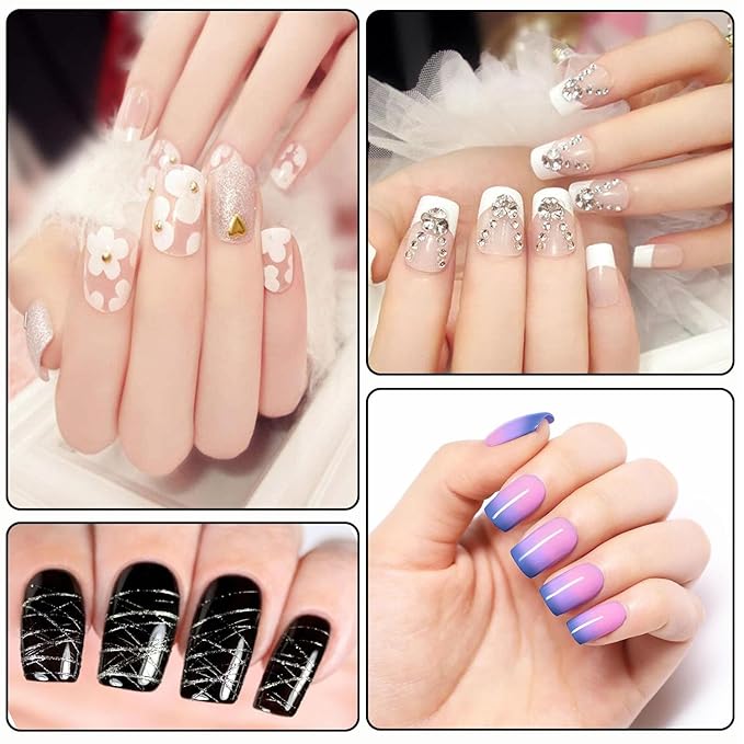 Nail Art Brush 22-Piece Set, 2-Way Acrylic Silicone Engraving Pen Dotting Pen Tools Nail Art Kit, Resin Nail Art Palette, For Nail Art DIY Home Salon Makeup Display Board (Blue)