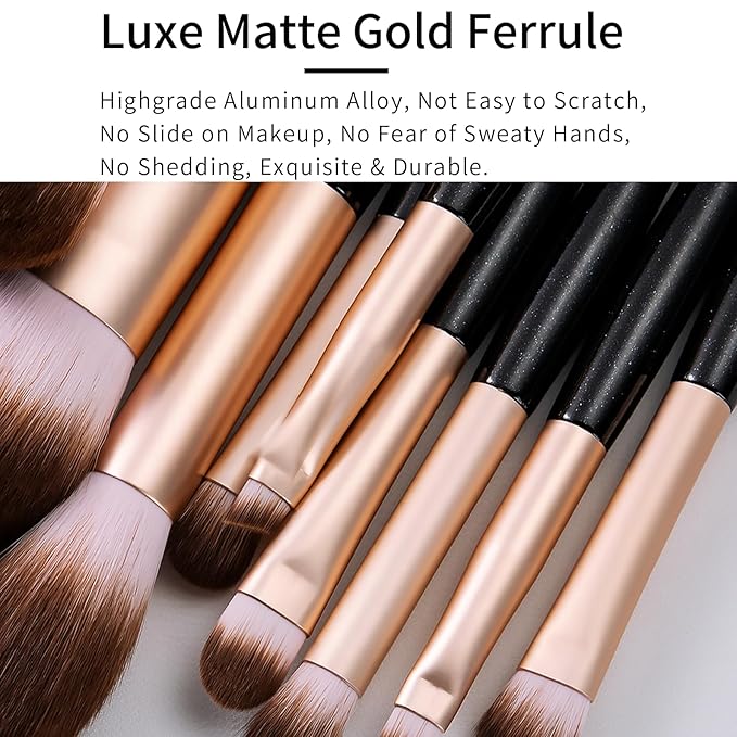 Elegant Natural Goat Hair Makeup Brush Set with Gift Box, Natural Hair Makeup Brushes Set Professional, Make up Brushes Set Professional, Natural Makeup Brushes, Cosmetic Brushes Makeup Set.