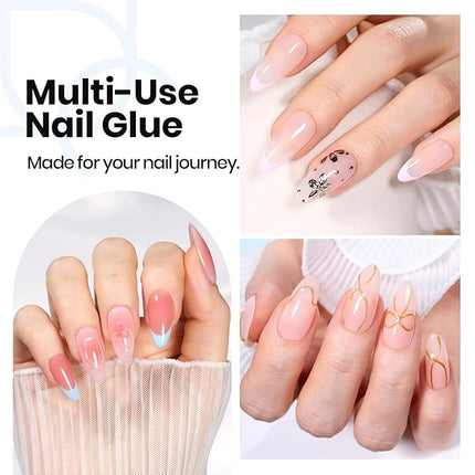 Beetles 15ml HEMA-Free Nail Glue Gel - TPO Free Super Strong Extension Glue for Nail Tips Clear Acrylic Nails, Clear Press On Nails, Gentle, Large Capacity, Salon Art DIY Home Need U V Light Cured