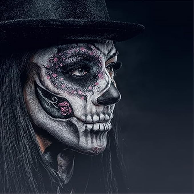 Go Ho Black Face Paint Washable for Halloween Makeup,Water Based Black Raven Makeup Face Paint,Creamy to Gel Body Paint Palette for Adults Children SFX Cosplay Costumes Festivals,25g