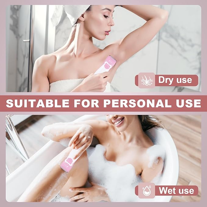 FBO Body Hair Trimmer Bikini Trimmer Electric Shaver - Rechargeable Electric Shaver - lPX7 Waterproof (Pink)