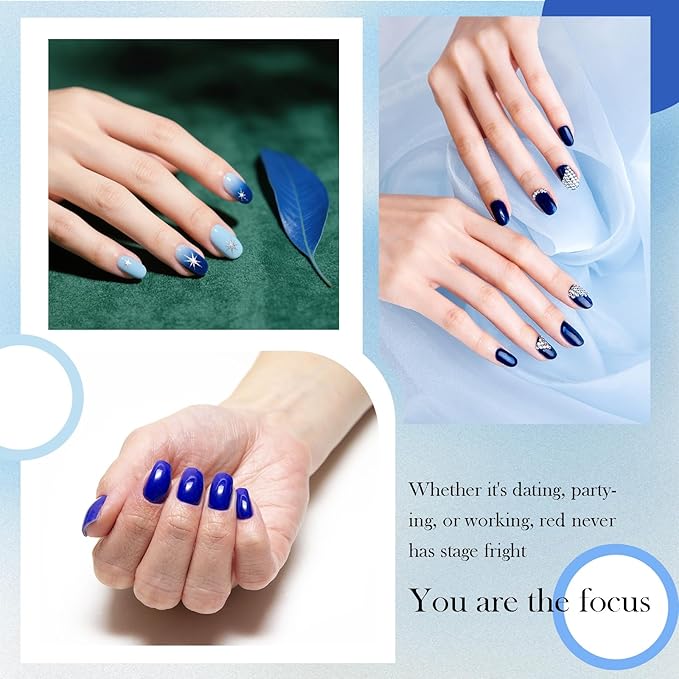 CAMILA ¿ 6pcs 15ml Gel Polish Set Navy Blue Gel Nail Polish Kit Soak Off Gel Polish Manicure Salon For Women F Set