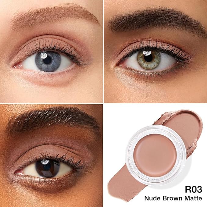 Single Cream Nude Brown Matte Eyeshadow Palette Makeup, Natural Single Mini Instant Holographic Eyeshadow For Women, Sombras Crema Para Ojos, Talc, Paraben & Cruelty Free, R03