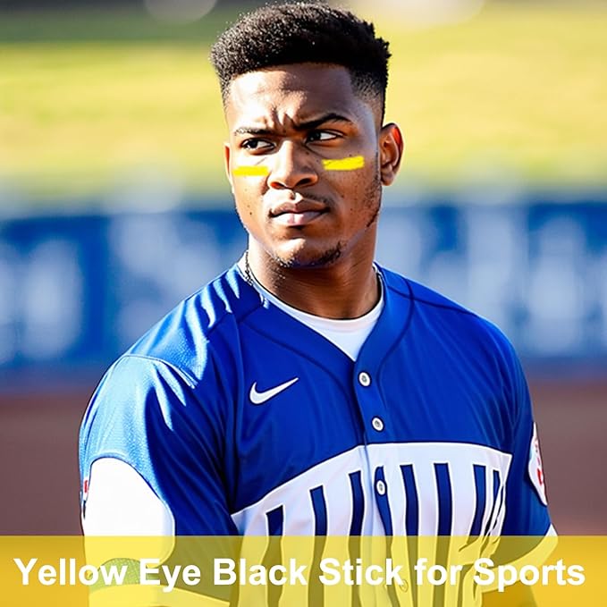 MEICOLY Yellow Eye Black Stick,Waterproof Eye Black Baseball Softball Football Lacrosse,Yellow Face Body Paint Stick for Field Day,Face Paint for Halloween SFX Lion Tiger Cosplay Makeup