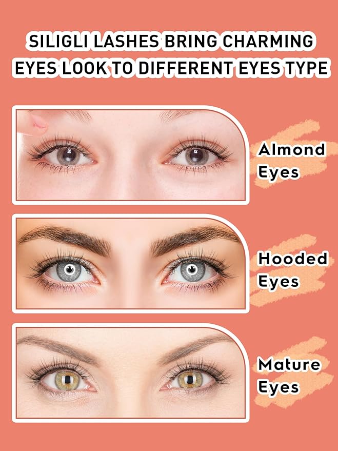 Lashes Cat Eye 15mm False Eyelashes Natural Lashes Strips Thin Band Wispy Lash Pack 3D Volume Fake Eyelash Curly 7 Pair Siligli