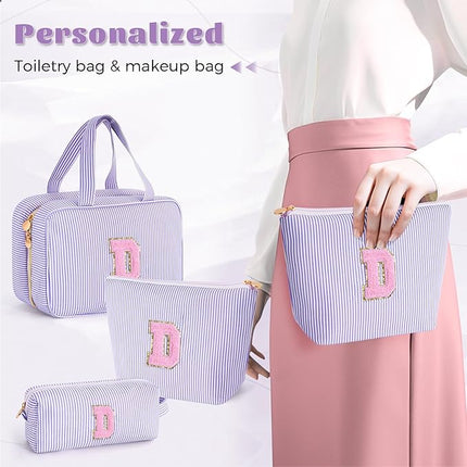 Daughter Teen Girl Gifts - Cute Toiletry Cosmetic Bag for Bridesmaid Friends | Travel Bag for Bride Maid of honor Bridal Shower Personalized Bachelorette Girlfriend Gifts - Lavender D
