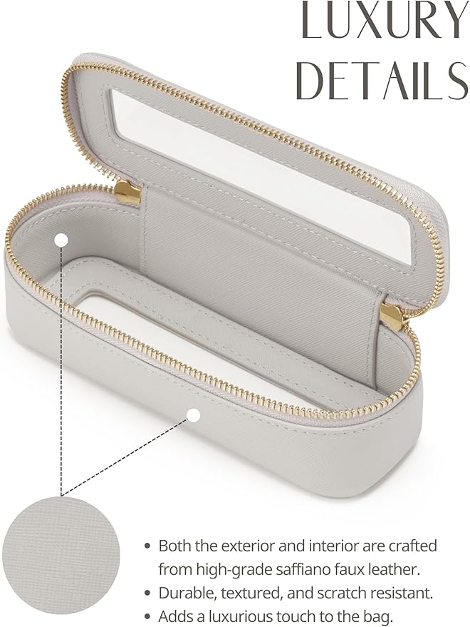 Popvibe Clear Makeup Bag Travel Cosmetic Case Transparent Toiletry Bag with Zipper, Portable Make Up Organizer Traveling Compact Car Bag for Essentials