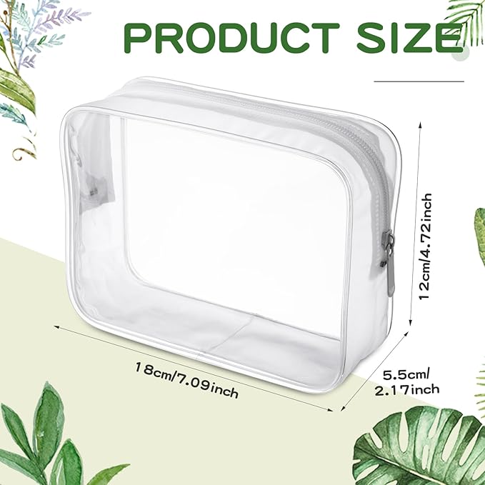 Weewooday 12 Pieces Clear Makeup Bags Cosmetic Storage Bags PVC Zipper Pouches Travel Waterproof Makeup Plastic Case for Women Organizing Toiletries Traveling Bathroom(Medium,Grey)