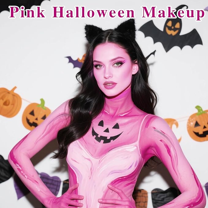 Pink Face Paint Stick,Water-Based Pink Body Paint Stick,Washable Full-Coverage Halloween Face Painting for Monster Lion Tiger Costume,Professional SFX Makeup for Cosplay ,1.06 OZ