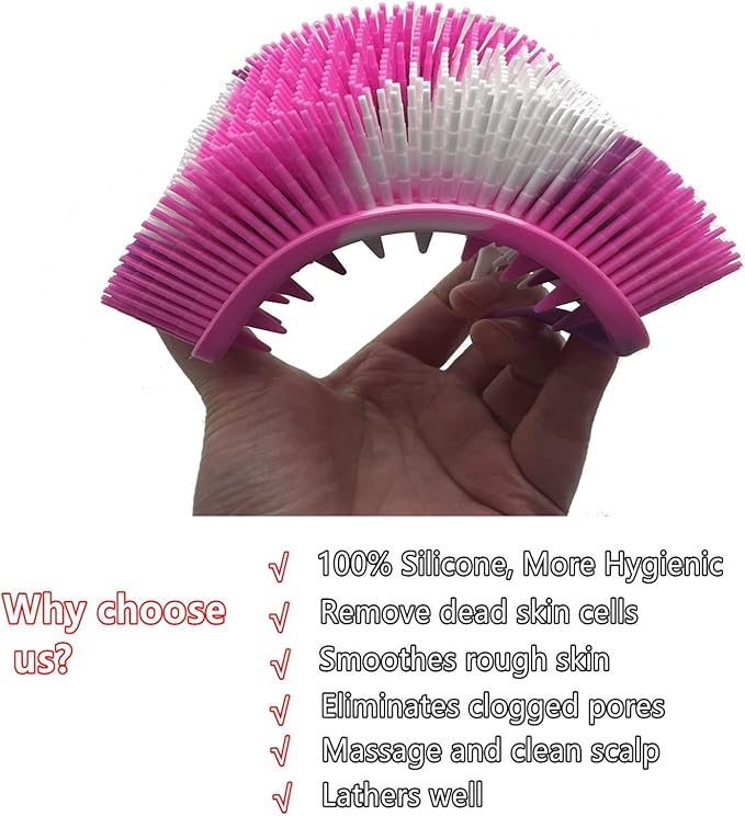 2Pack Dual Sided Silicone Body Scrubber for Exfoliating, Shower&Scalp Massage, 2 in 1 Bath&Shampoo Brush,Soft Body Exfoliator Silicone Loofah Shower Scrubber Brush for All Kinds of Skin