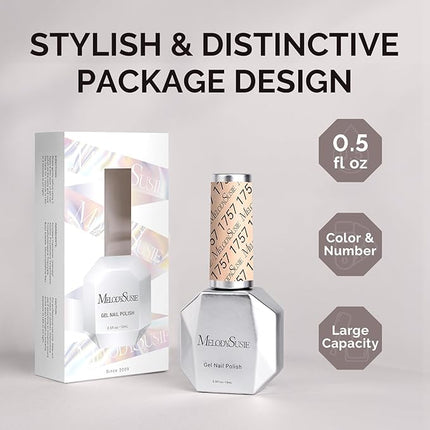 MelodySusie Orange Shimmer Gel Nail Polish,0.5fl oz Nude Shimmer Soak Off UV LED Orange Sparkle Glitter Gel Polish Gift for Women Nail Art Manicure Salon DIY Nail Design Decoration at Home-1757