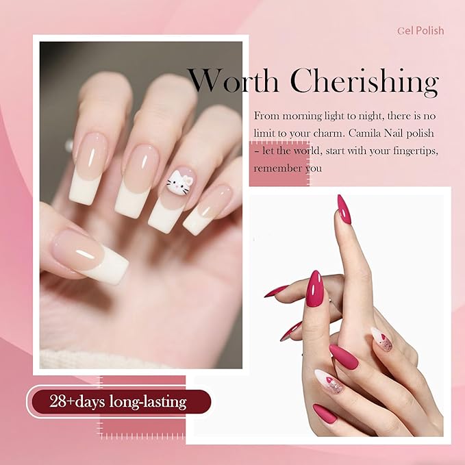 CAMILA ¿ 6pcs 15ml Gel Polish Set Red Pink Nude Green Yellow Gel Nail Polish Kit Soak Off Gel Polish Manicure Salon For Women C Set