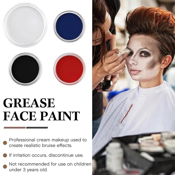 Libima Halloween Jokers Makeup Kit, Complete Jokers/clown Makeup Accessories Face Paint Mouth Scar Sticker Green Disposable Hair Cream Folding Comb Brush for Halloween Cosplay Carnival Party