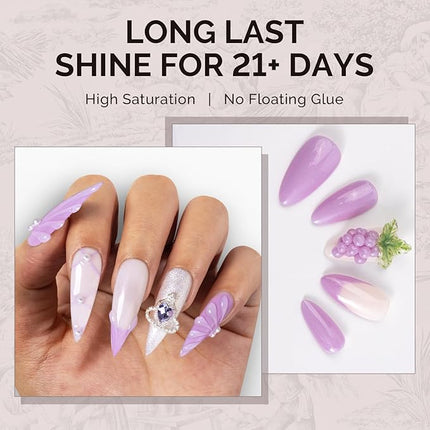 MelodySusie Pastel Purple Shimmer Gel Nail Polish,0.5fl oz Nails Soak Off UV LED Light Purple Glitter Gel Polish Gift for Women Nail Art Manicure Salon DIY Nail Design Decoration at Home-1645