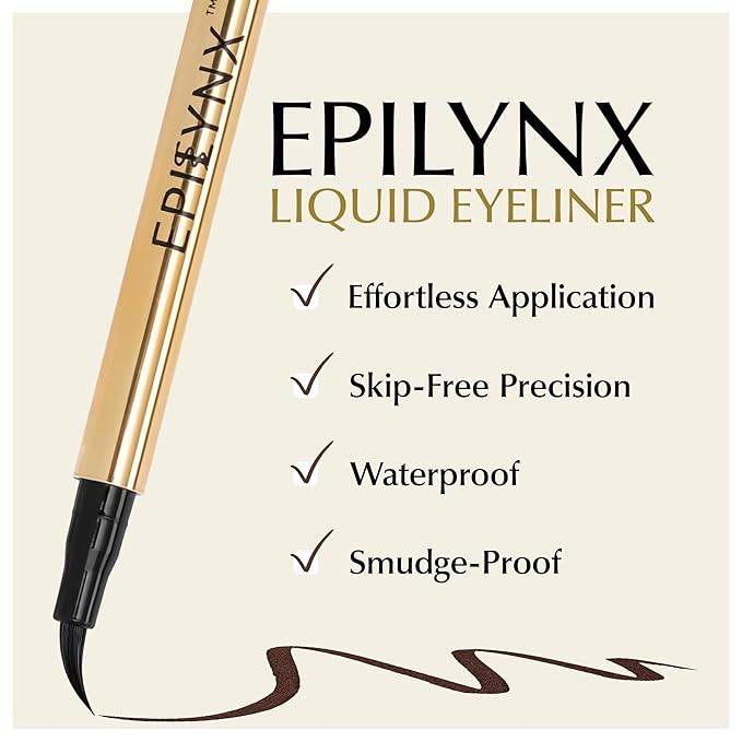 Waterproof Eyeliner - Smudge-Proof Liquid Eyeliner Pen with Precision Tip for Smooth, Long-Lasting Application - Vegan, Hypoallergenic & Gluten-Free Eye Liner - 2mL Brown