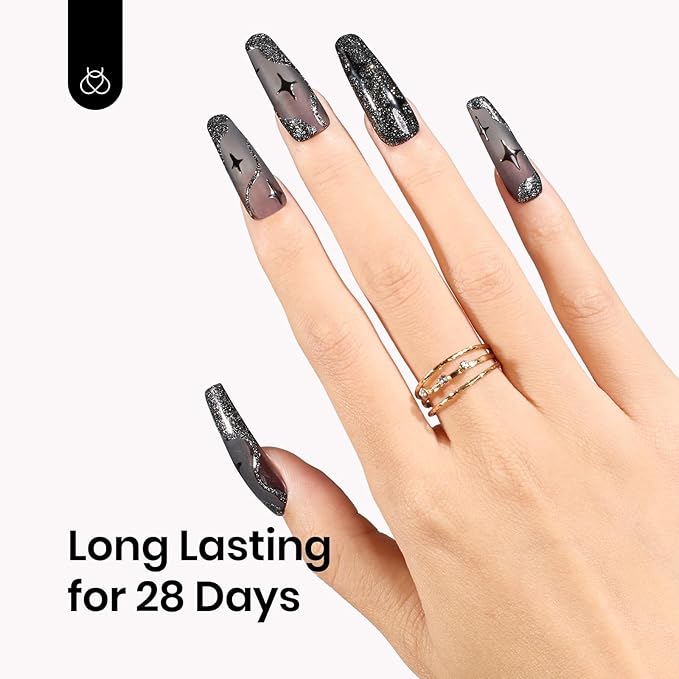 Beetles Black Jelly Gel Nail Polish - 15ML Sheer Black Gel Polish Neutral Jelly Translucent Effect Soak Off UV French Nail Art DIY Home Manicure Gift for Women