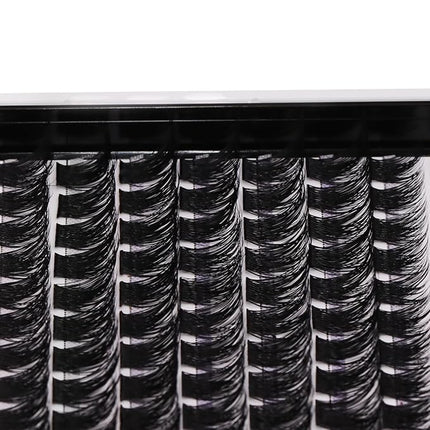 Bodermincer 120 Clusters 10mm+12mm/12mm+14mm/14mm+16mm Mixed Wide Cluster False Eyelash Individual Cluster EyeLashes Grafting Fake False Eyelashes Eyelash Extension (Black 8-10-12-14mm Mixed)