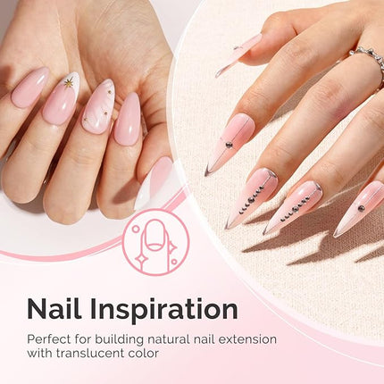 MelodySusie 2PCS 15ML Nude Pink Builder Nail Base Gel for Nails Thickening,Soak Off UV Extension Gel,Rhinestone Glue in a Bottle for Nail Art Design Gift for Women DIY Manicure at Home 104 * 2