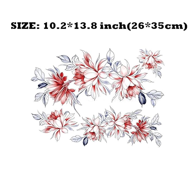 Large Temporary Tattoos Women Temporary Neck Tattoos Temporary Realistic Flower Chest Tattoo for Adults (Temporary Tattoos Sticker 17)