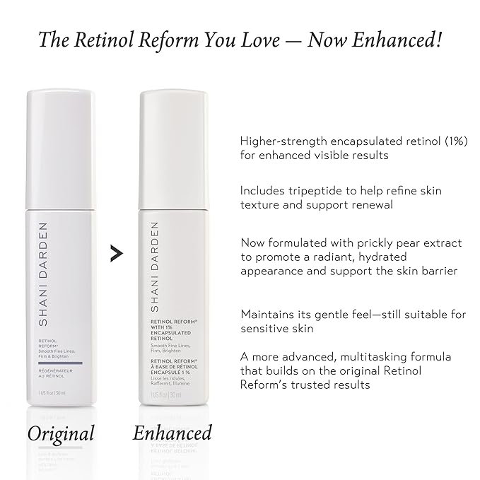 SHANI DARDEN SKIN CARE Retinol Reform with 1% Encapsulated Retinol Serum for Face & Neck, Gentle Slow-Release Face Serum with Tripeptide for Wrinkles, Fine Lines & Uneven Tone, 1 fl oz