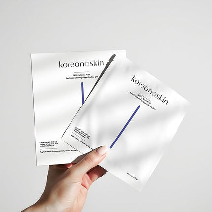 GHK-Cu Copper Peptide Hydrogel Face Mask Anti-Aging Collagen Booster for Skin Repair, Firming, Fades Acne Scars & Redness. K-Beauty Sheet Mask Treatment