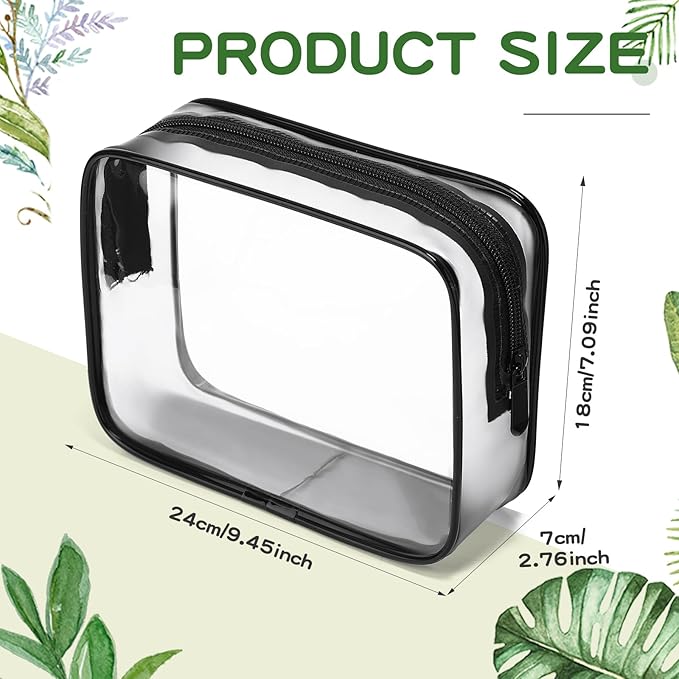 Weewooday 12 Pieces Clear Makeup Bags Cosmetic Storage Bags PVC Zipper Pouches Travel Waterproof Makeup Plastic Case for Women Organizing Toiletries Traveling Bathroom