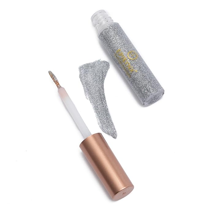 Hypoallergenic Eyeliner, Glitter Liquid Eyeliner I Gluten Free and Vegan for Sensitive Skin (3: Silver) by Dr. Liia