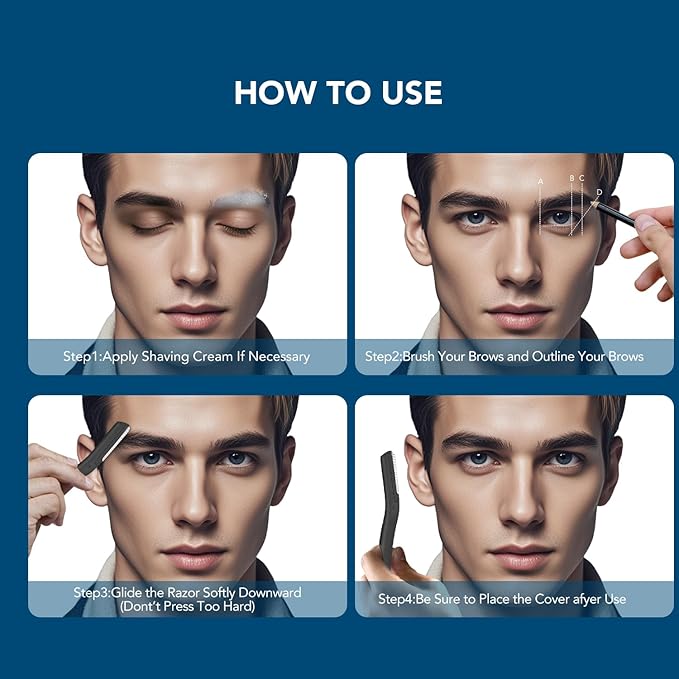 Eyebrow Razors for Men 6Pcs, Japanese Blades Precision Dermaplane Razors, Small Eyebrow Trimmer Set, Multipurpose Exfoliating Dermaplaning Tools for Peach Fuzz, Small Face Razors for Men and Women