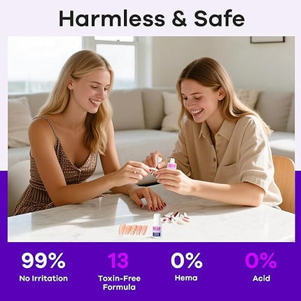 Glamonade Super Strong Nail Glue: Glue for Press Ons & Acrylic Nails & Fake Nail Tips - 10ml Professional Easy Long-Lasting Mess-Free Application Adhesive