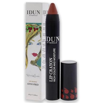 Idun Minerals - Lip Crayon - Vegan Formula - Intense Color Payoff - Full Coverage Finish - Lips Stay Moisturized And Soft - Long Lasting - Ideal For All Skin Types - Anni-Frid Pink Beige - 0.09 Oz